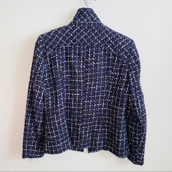 Purple Black & White Tweed Jacket By Platinum By Larry Levine Size 14 - Picture 5 of 8